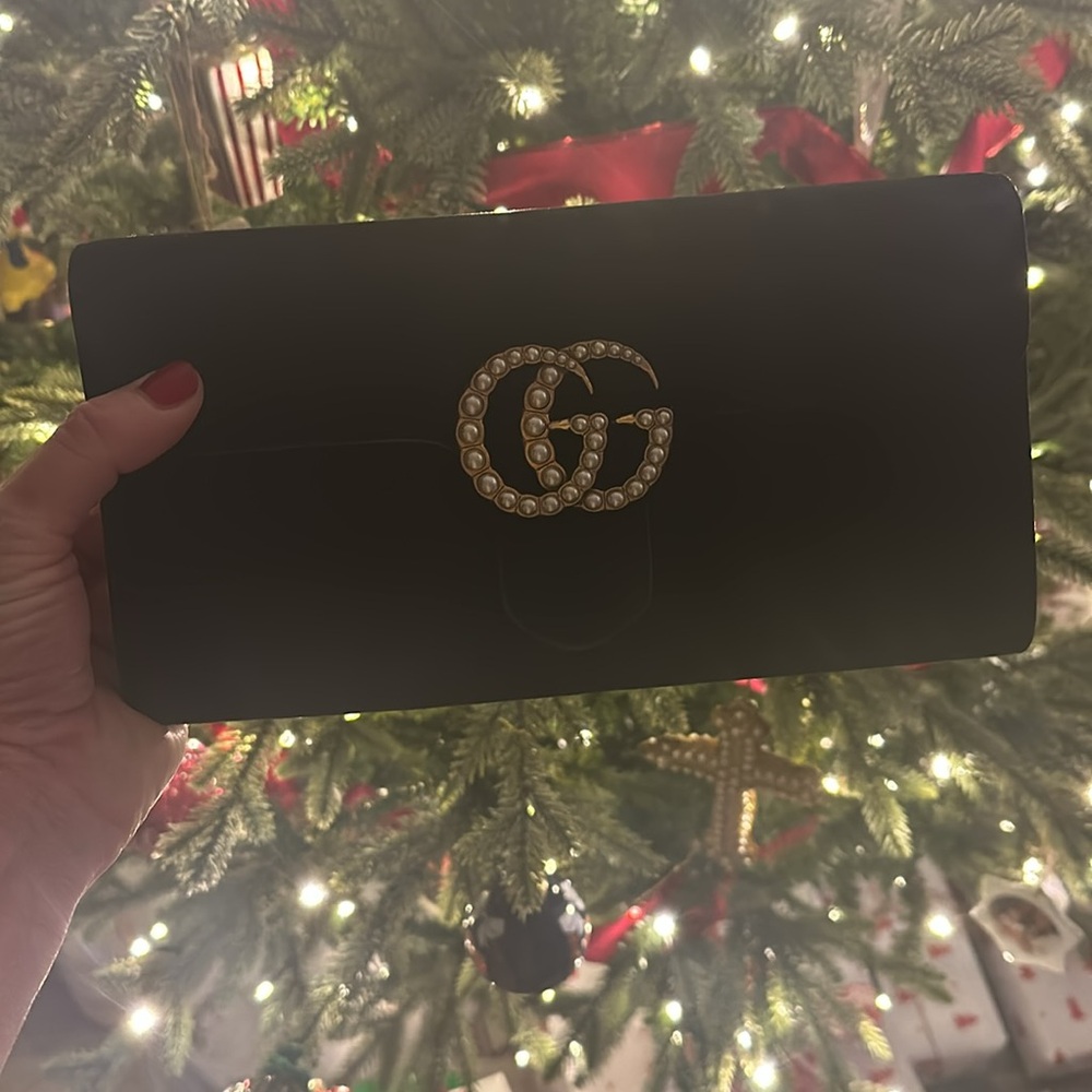 Gucci Marmount Suede Clutch-  perfect for winter and holidays!